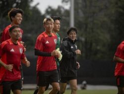 Guyuran Hujan di Latihan Perdana Tim nasional Jepang